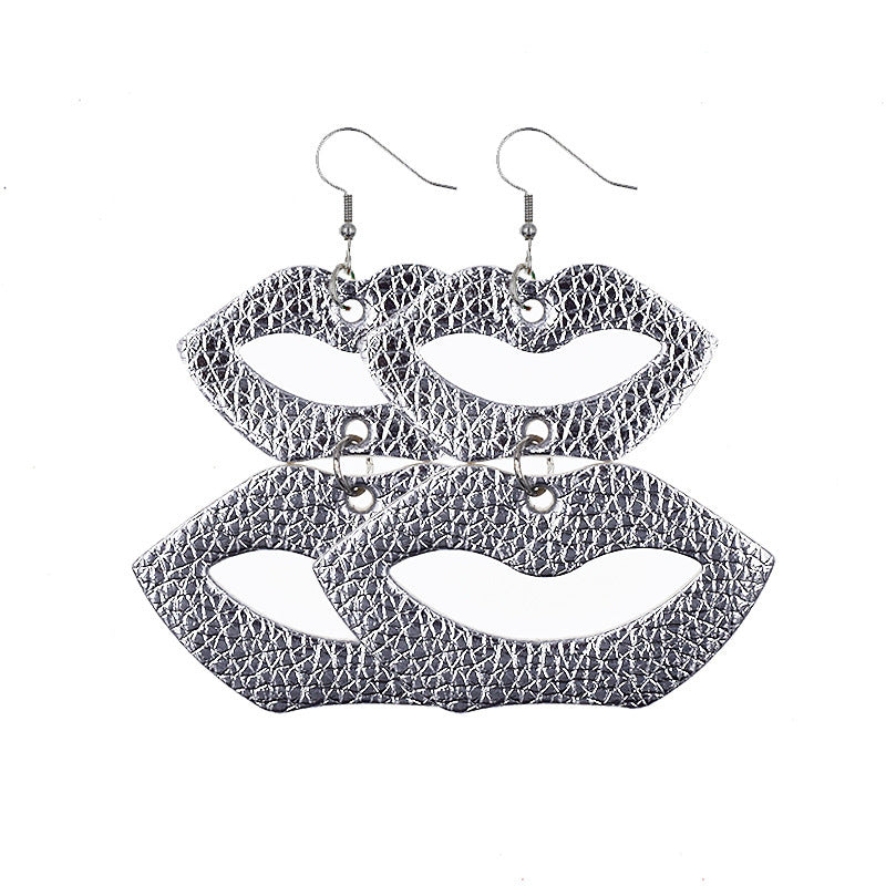 Wholesale In stock wholesale Valentine's Day series suit leather earrings cross-border creative personality love heart leather earrings